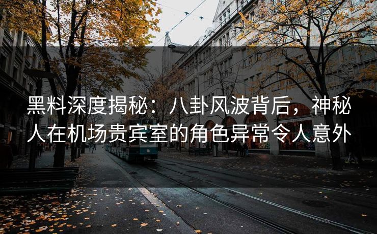 黑料深度揭秘：八卦风波背后，神秘人在机场贵宾室的角色异常令人意外