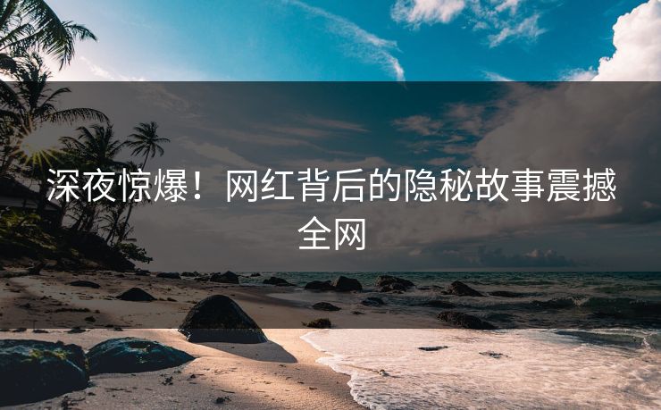 深夜惊爆！网红背后的隐秘故事震撼全网
