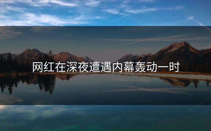 网红在深夜遭遇内幕轰动一时