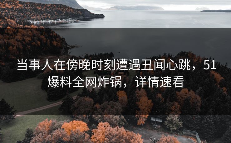 当事人在傍晚时刻遭遇丑闻心跳，51爆料全网炸锅，详情速看
